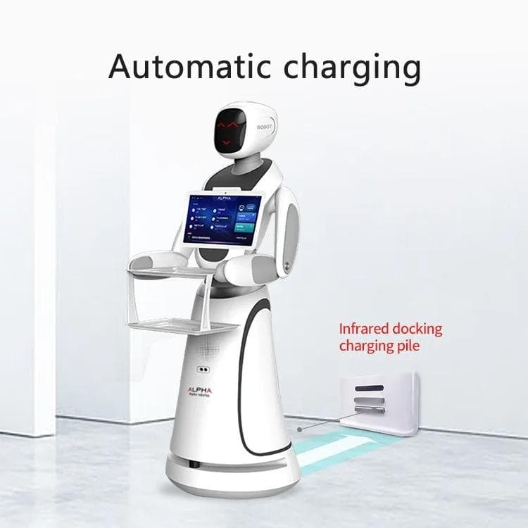Service robot with infrared docking charging pile for automatic charging