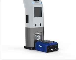 Mobile robot docking at a tall outdoor charging pillar