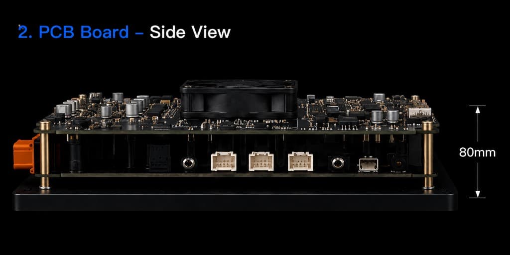 1500W wireless charging module PCB board side view, 80mm height