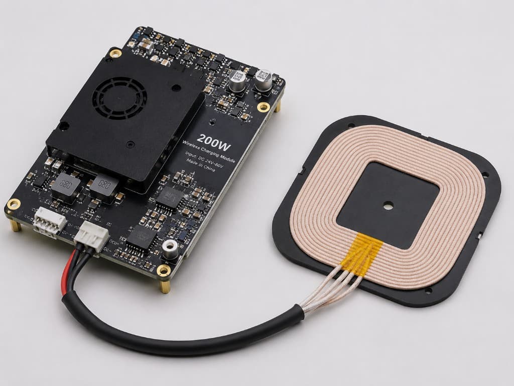SiCore Dynamics 200W wireless charging module with coil